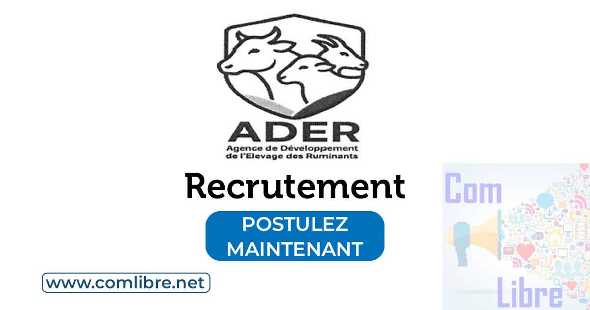 Agence de Développement de l’Élevage des Ruminants ADER Recrutement