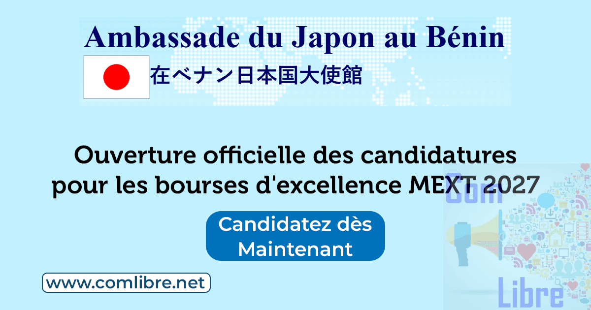 Ouverture officielle des candidatures pour les bourses d'excellence MEXT 2027 au Japon