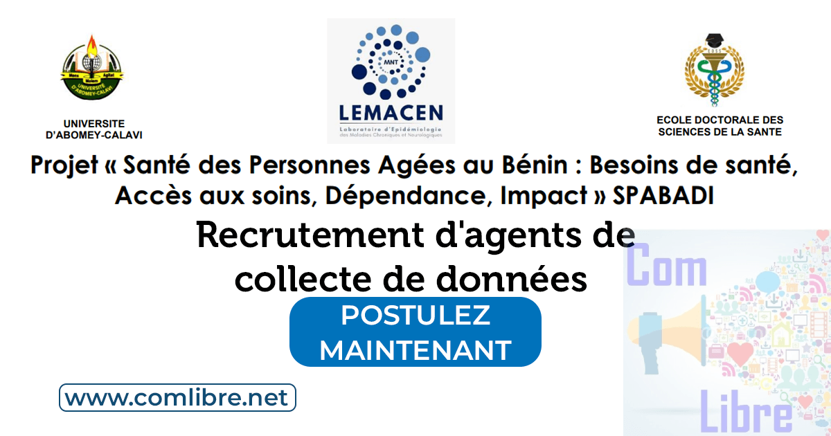 Recrutement d'agents de collecte de données pour le projet SPABADI