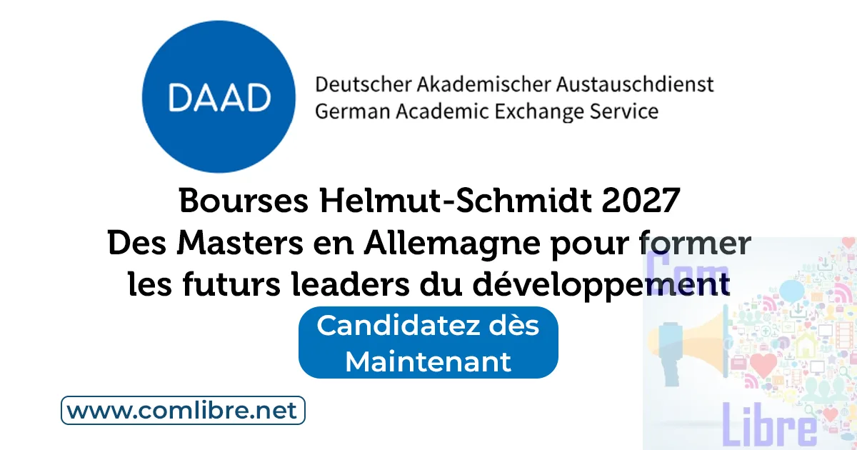 Bourses Helmut-Schmidt 2027 : le DAAD finance des Masters en Allemagne pour former les futurs leaders du développementBourses Helmut-Schmidt 2027 : le DAAD finance des Masters en Allemagne pour former les futurs leaders du développement
