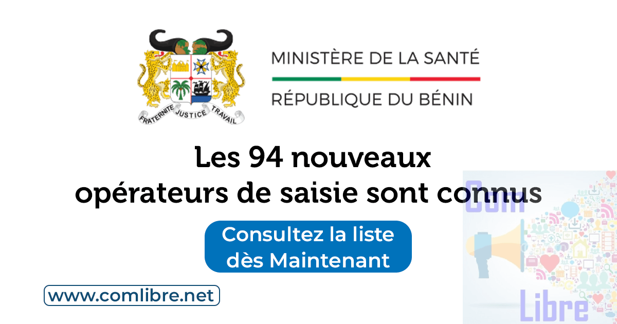 Ministère de la Santé les 94 nouveaux opérateurs de saisie sont connus