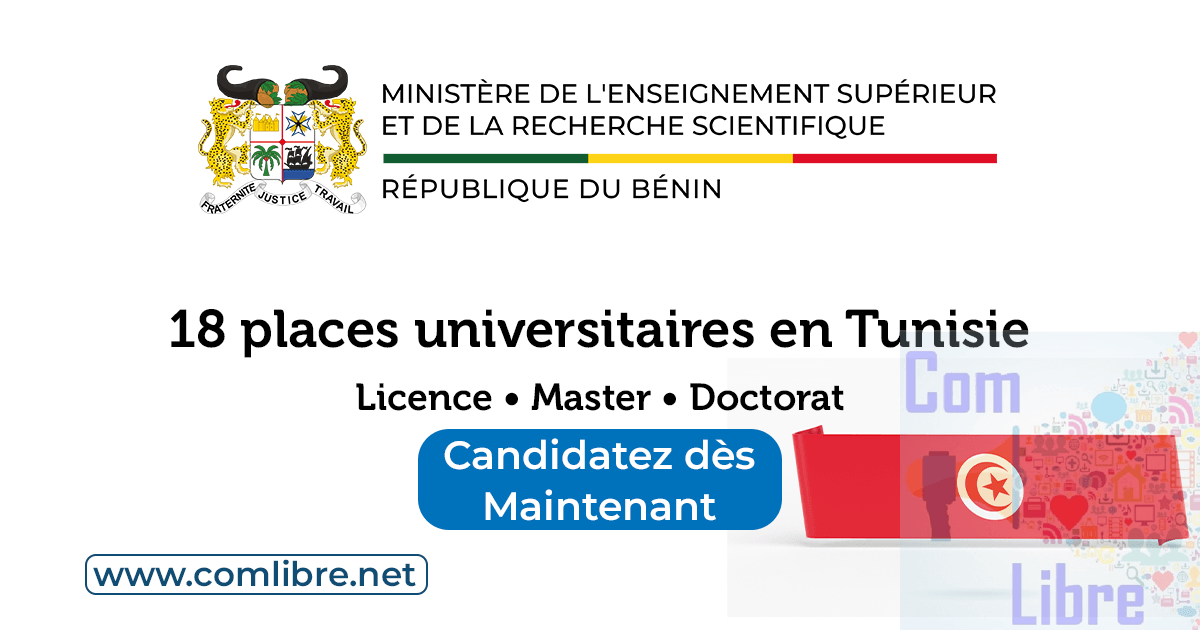 18 places universitaires offertes aux Béninois pour étudier en Tunisie en 2026-2027