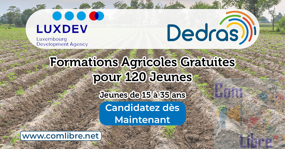 LuxDev et DEDRAS recrute 120 jeunes au Bénin pour une formation agricole gratuite