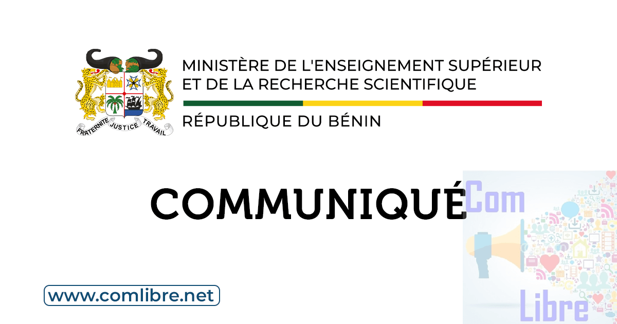 Ministère de l’Enseignement Supérieur et de la Recherche Scientifique Communiqué