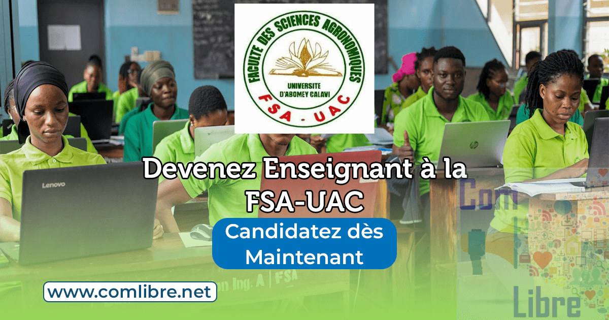 Université d'Abomey-Calavi : la FSA recrute de nouveaux enseignants vacataires