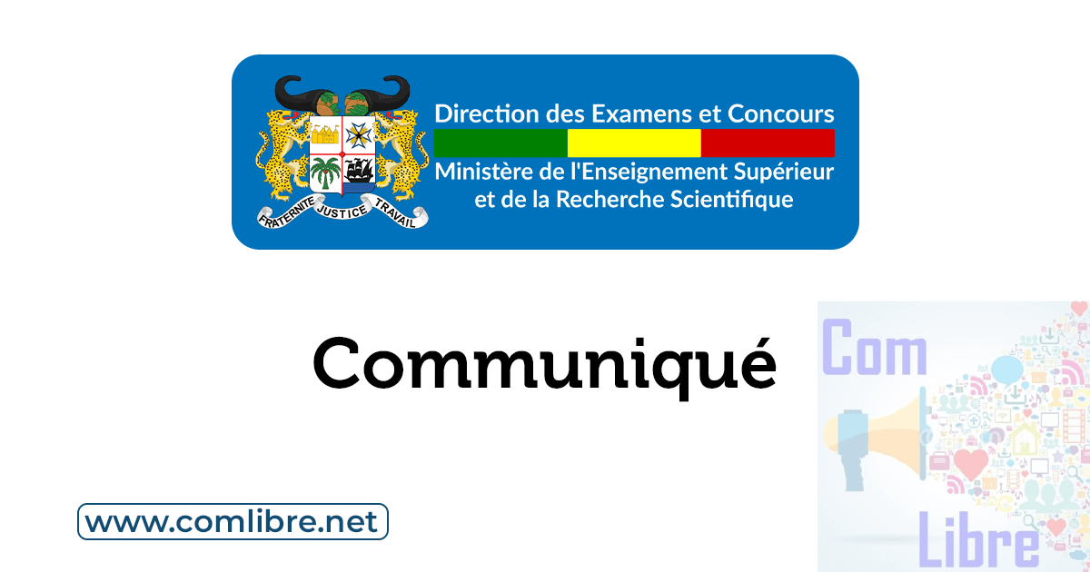 Direction des Examens et Concours SUP Communiqué