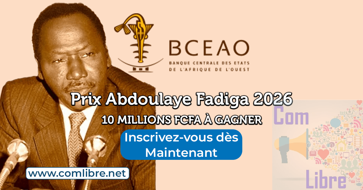 10 millions FCFA à gagner : la BCEAO lance le Prix Abdoulaye Fadiga 2026